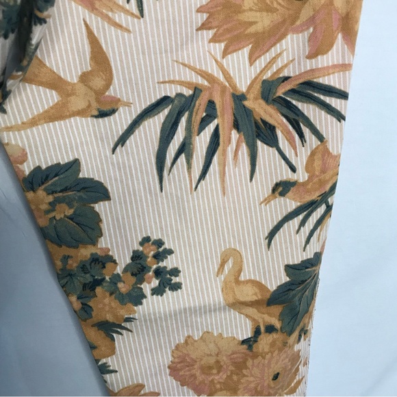Anthropologie Chino Pants Sz 27 Relaxed Ankle Length Birds Foliage Botanical GUC - Picture 8 of 15
